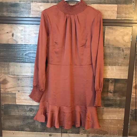 Lulu’s burnt orange smock dress M - Picture 2 of 9